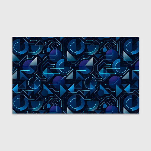 Бумага для упаковки Футуристическая сине-фиолетовая абстракция с хакер / 3D-принт – фото 1