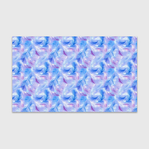 Бумага для упаковки Узор из голубых и сиреневых перьев / 3D-принт – фото 1