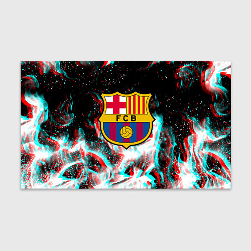 Бумага для упаковки Barcelona огонь глитч / 3D-принт – фото 1