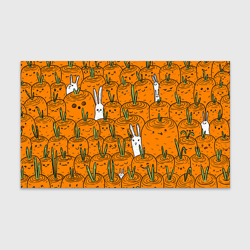 Бумага для упаковки Милый кролики в морковном поле / 3D-принт – фото 1