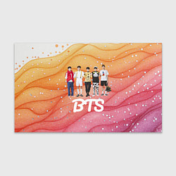Бумага для упаковки BTS желто-розовый блестящий фон