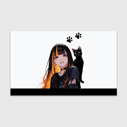 Бумага для упаковки Девушка и кот, цвет: 3D-принт