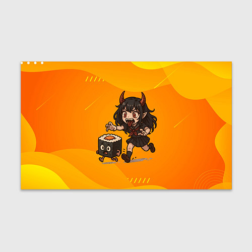 Бумага для упаковки Девочка дьявол бежит за роллом / 3D-принт – фото 1