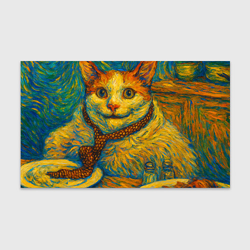 Бумага для упаковки Кот-мем бу в стиле Ван Гога / 3D-принт – фото 1