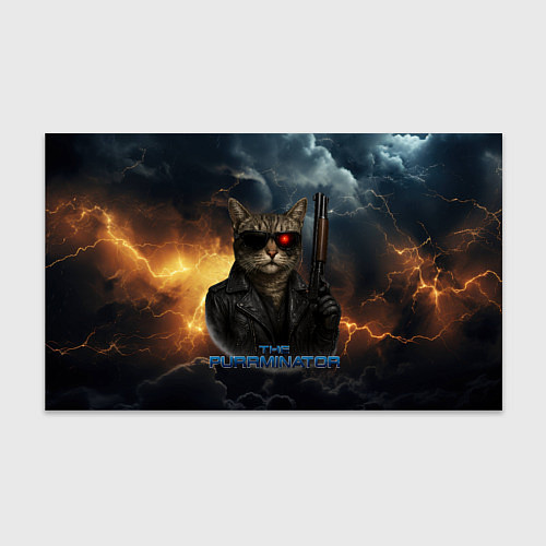 Бумага для упаковки The purrminator кот терминатор / 3D-принт – фото 1