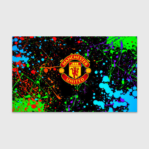 Бумага для упаковки Манчестер Юнайтед неоновые краски / 3D-принт – фото 1