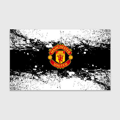 Бумага для упаковки Манчестер Юнайтед черно белые краски лого / 3D-принт – фото 1