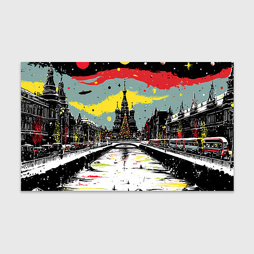 Бумага для упаковки Праздничная новогодняя Москва / 3D-принт – фото 1