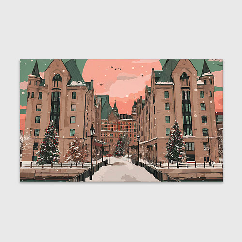 Бумага для упаковки Новогодний Московский двор / 3D-принт – фото 1