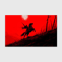 Бумага для упаковки Всадник на коне - красный фон, цвет: 3D-принт