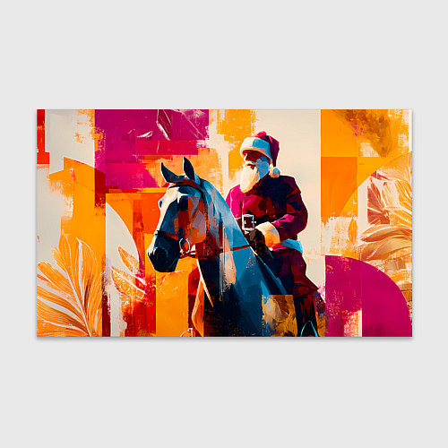 Бумага для упаковки Дед Мороз на коне / 3D-принт – фото 1