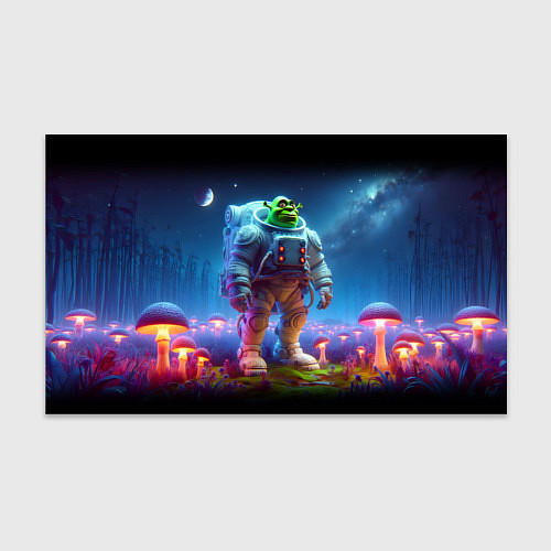 Бумага для упаковки Шрек бравый космонавт - неоновое свечение / 3D-принт – фото 1