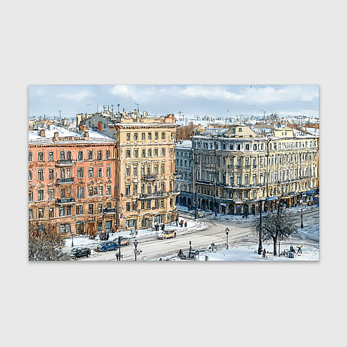 Бумага для упаковки Зимняя улица Питера / 3D-принт – фото 1