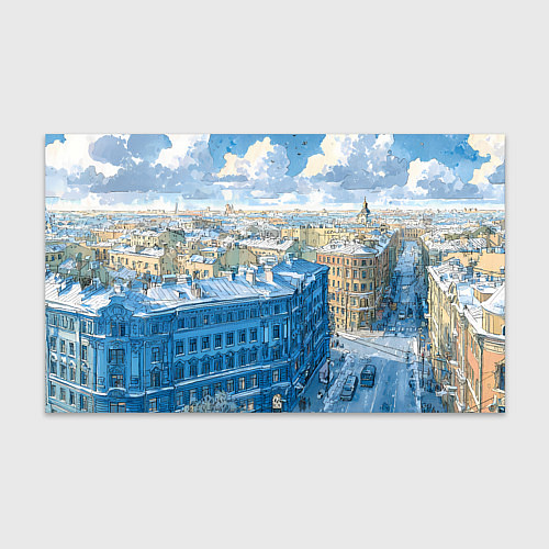 Бумага для упаковки Зимний утренний Питер / 3D-принт – фото 1