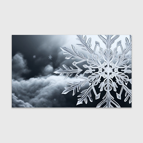 Бумага для упаковки Снежинка на черно белое / 3D-принт – фото 1