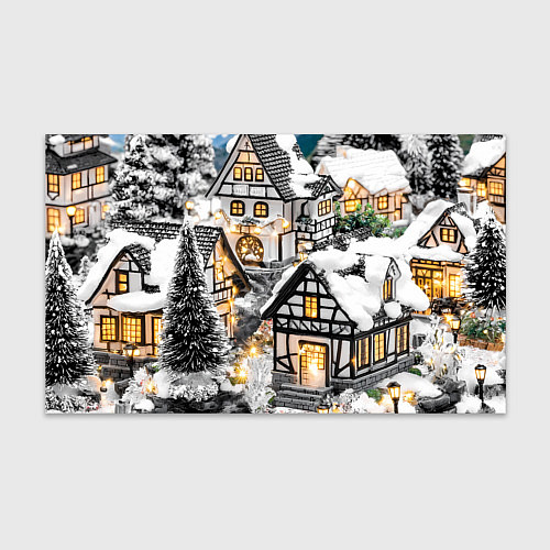 Бумага для упаковки Объемные новогодние дома / 3D-принт – фото 1