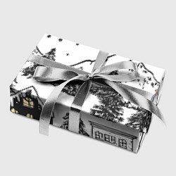 Бумага для упаковки Заснеженный черно-белый город, цвет: 3D-принт — фото 2