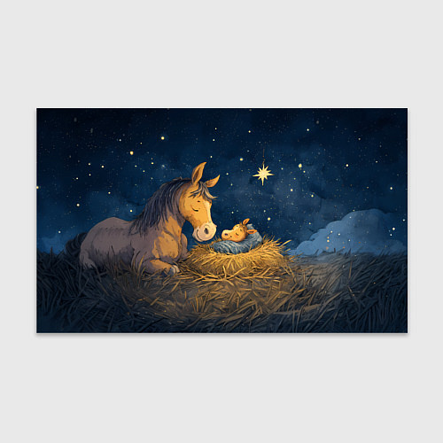 Бумага для упаковки Лошадка спит с жеребенком / 3D-принт – фото 1