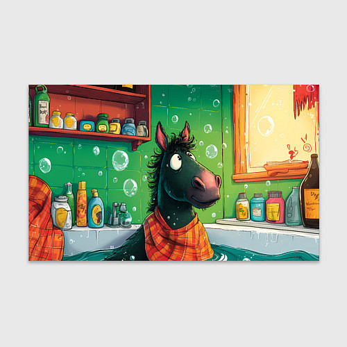 Бумага для упаковки Лошадь моется в ванной / 3D-принт – фото 1