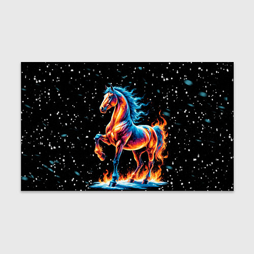 Бумага для упаковки Лошадь на снегу / 3D-принт – фото 1