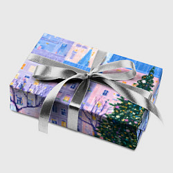 Бумага для упаковки Новогодний двор, цвет: 3D-принт — фото 2