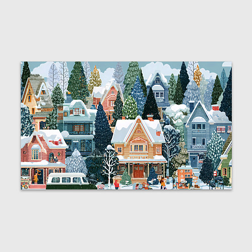 Бумага для упаковки Новогодний елочный двор / 3D-принт – фото 1