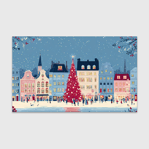 Бумага для упаковки Новогоднее гуляние у красной елки / 3D-принт – фото 1