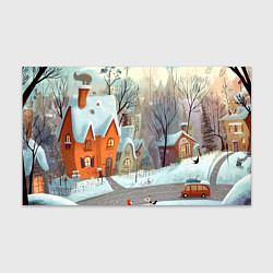 Бумага для упаковки Милый новогодний дворик, цвет: 3D-принт