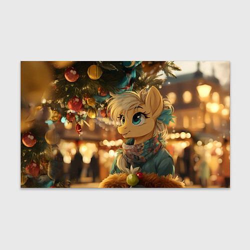 Бумага для упаковки Милая лошадка под елочкой / 3D-принт – фото 1