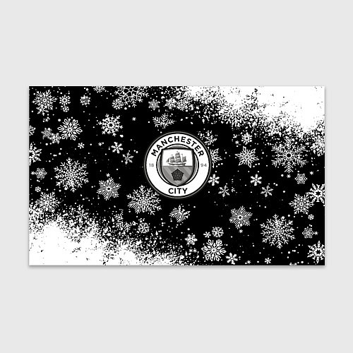 Бумага для упаковки Манчестер сити снежинки новый год / 3D-принт – фото 1