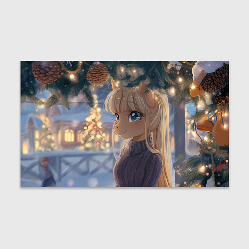 Бумага для упаковки Новогодняя анимешная лошадка / 3D-принт – фото 1