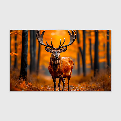 Бумага для упаковки Осенний лес с оленем / 3D-принт – фото 1