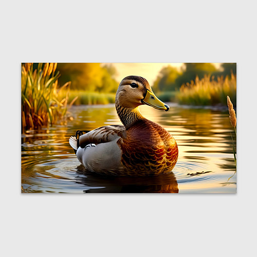 Бумага для упаковки Утка на пруду / 3D-принт – фото 1