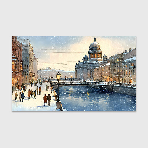 Бумага для упаковки Санкт-Петербург снежный день / 3D-принт – фото 1