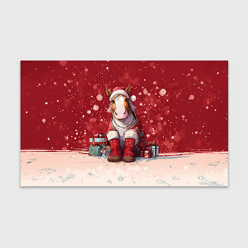 Бумага для упаковки Лошадка в новогодних сапогах / 3D-принт – фото 1