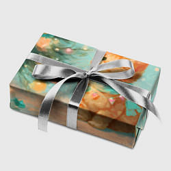 Бумага для упаковки Милый рыжий котенок любуется елкой, цвет: 3D-принт — фото 2