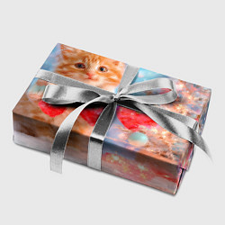 Бумага для упаковки Котенок и гирлянда из сердечек, цвет: 3D-принт — фото 2