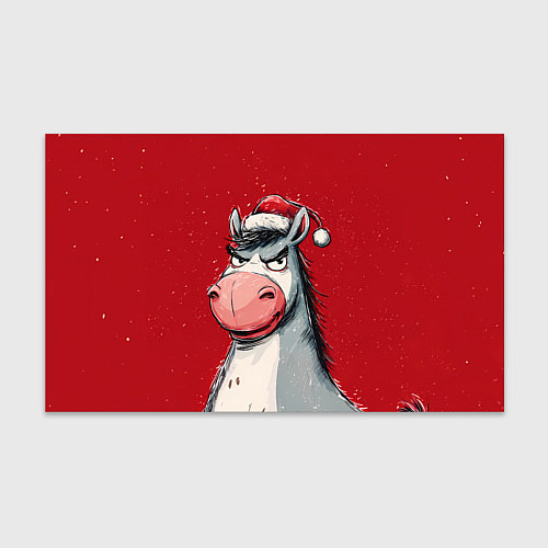 Бумага для упаковки Недовольная новогодняя лошадь / 3D-принт – фото 1