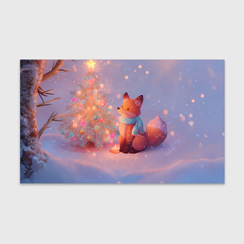 Бумага для упаковки Лисичка Новый год / 3D-принт – фото 1