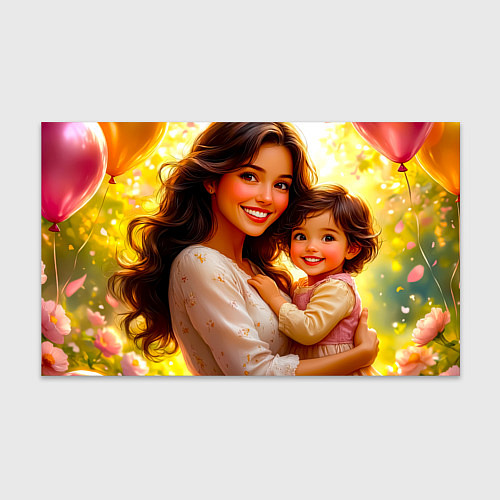 Бумага для упаковки Мама и дочка: мгновение счастья / 3D-принт – фото 1