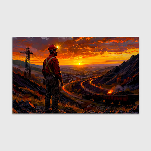 Бумага для упаковки Шахтёр на закате / 3D-принт – фото 1