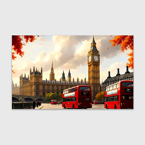 Бумага для упаковки Лондон в осеннем сиянии / 3D-принт – фото 1