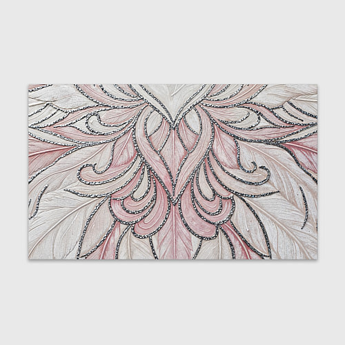 Бумага для упаковки Нежно розовый орнамент из перьев / 3D-принт – фото 1