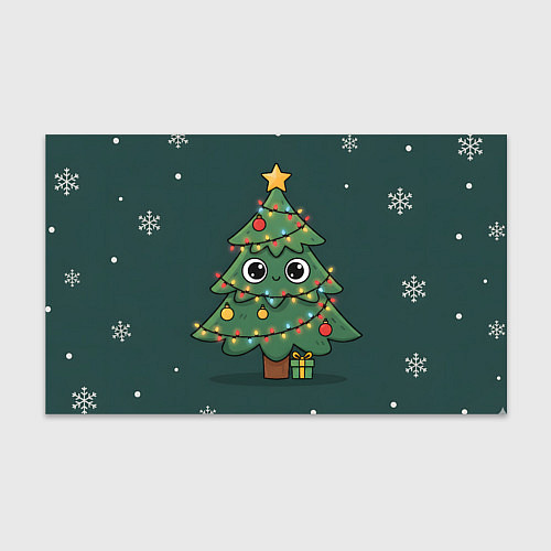 Бумага для упаковки Новогодняя елочка с огоньками / 3D-принт – фото 1