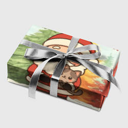 Бумага для упаковки Санта с котенком, цвет: 3D-принт — фото 2
