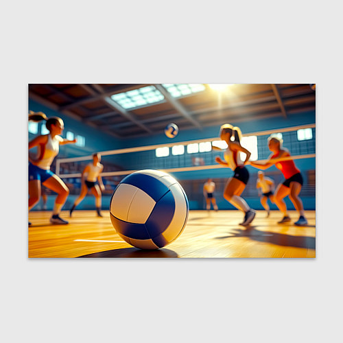 Бумага для упаковки Динамика волейбольного матча / 3D-принт – фото 1