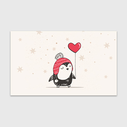Бумага для упаковки Влюбленный пингвин / 3D-принт – фото 1