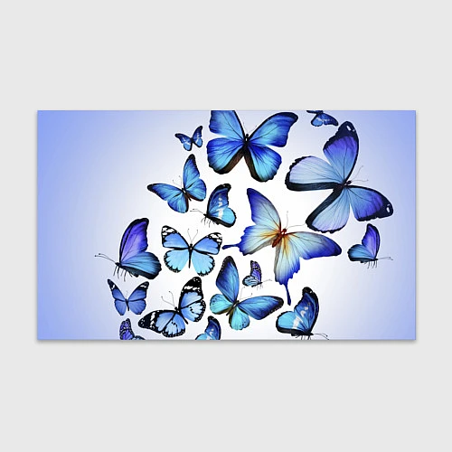 Бумага для упаковки Голубые бабочки / 3D-принт – фото 1