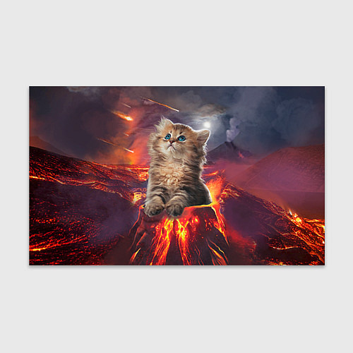 Бумага для упаковки Кот на вулкане / 3D-принт – фото 1