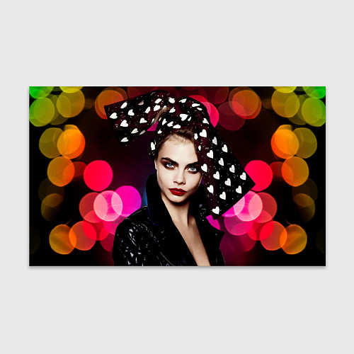 Бумага для упаковки Кара Делевинь - бант с сердцами / 3D-принт – фото 1